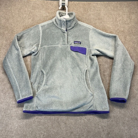 Patagonia Tops - Patagonia Snap-T Fleece Pullover Women's Small Gray Purple Mock Polartec 25442